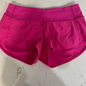 Sonic pink lululemon speed up shorts size 4 RARE